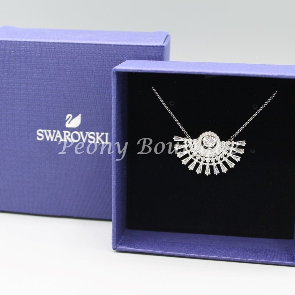 Swarovski 5573694 Sparkling necklace white gold tone crystal brand new box COA